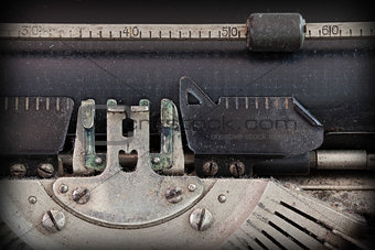 Close up of a dirty vintage typewriter