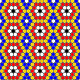 Design seamless colorful mosaic hexagon pattern