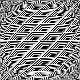 Design monochrome warped grid pattern