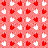 Abstract red hearts and twisted lines background