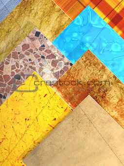 Samples of ceramic tiles