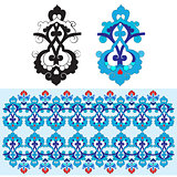 blue oriental ottoman design thirty-one