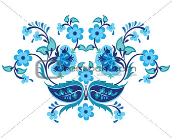 blue oriental ottoman design twenty-one