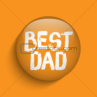 Happy Fathers Day Orange Icon Button