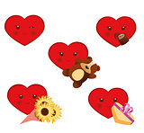 set of valentine hearts