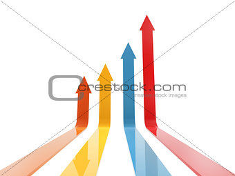 colorful arrow up