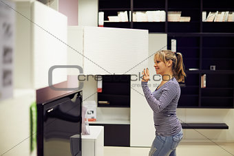 woman shopping for furniture and home decor