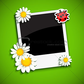 Photo frame with flowers