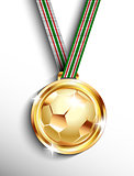 Gold soccer medal