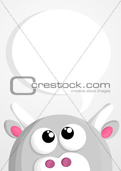 Cute cartoon cow with speech bubble