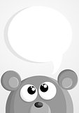 Cute cartoon mouse with speech bubble