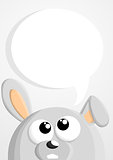 Cute cartoon bunny with speech bubble