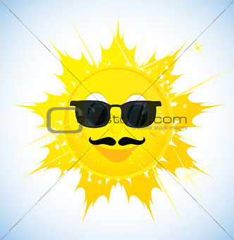 Cartoon sun in sunglasses 