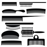 silhouettes of combs