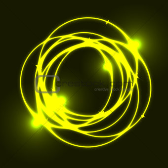 Yellow plasma circle effect background