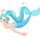Cute Mermaid swimming