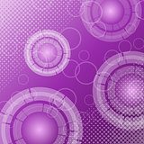 Abstract technology on violet background