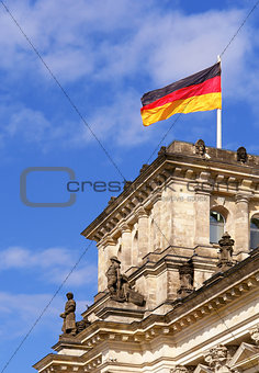 Detail of The Reichstag, the German Parliament