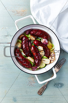 Rustic Oven-Baked Sausage with Vegetables