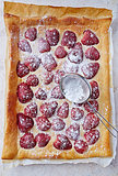 Rustic Strawberry Cake dusted with Icing Sugar