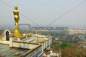 Scenery view golden Buddha,Nan,Thailand