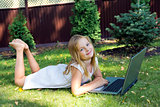 Cute girl with laptop