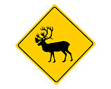 Caribou warning sign