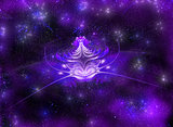 Star abstract flower on a mysterious shimmering background