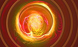 Supernova near foreground as the storming of the red ball of fire abstraction based on fractal graphics