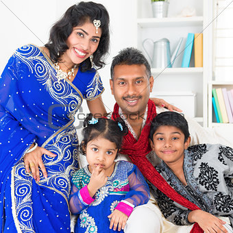 Asian Indian family at home