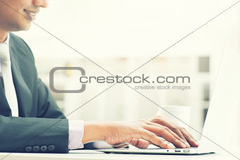Indian business man using laptop