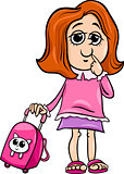 grade school girl cartoon illustration