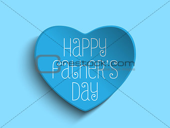 Happy Fathers Day Blue Heart Background
