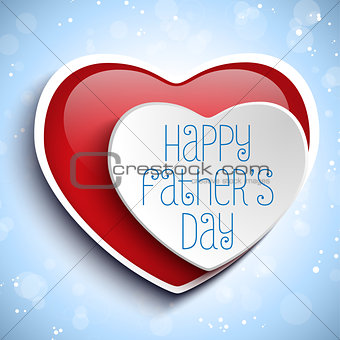 Happy Fathers Day Red Heart Background
