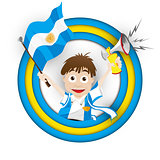 Argentina Soccer Fan Flag Cartoon