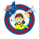 Australia Soccer Fan Flag Cartoon