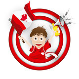 Canada Soccer Fan Flag Cartoon