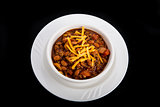 Bowl of Chili with Beef Beans and Cheese