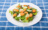 Fresh Salad of Greens Cucumber and Carrots