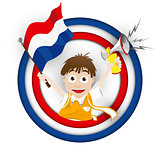 Netherlands Soccer Fan Flag Cartoon