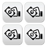 Hand with money icon - yuan, peso, wan, rouble