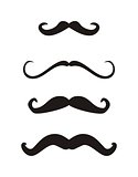 Vector set of curly retro fashion mustaches.