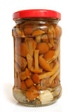Mushrooms marinaded (agaric honey) in glass jar
