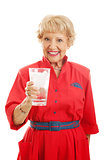 Senior Lady Drinks Water