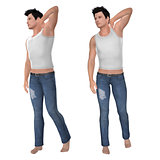 3d man in jeans