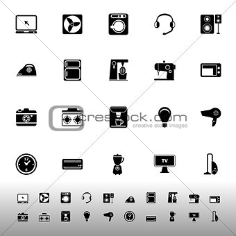 Electrical machine icons on white background