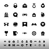 Heart element icons on white background