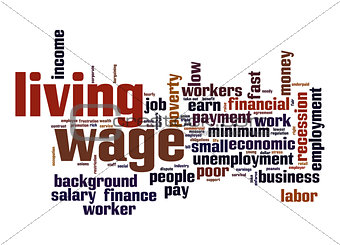 Living wage  word cloud
