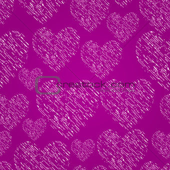 Seamless Pattern with Hatched Element in Form of Heart