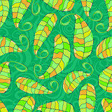 Yellow Green Colorful Leaf Seamless Background